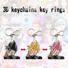 3 Styles Dragon Ball Z Cartoon Pattern 3D Motion Anime Keychain