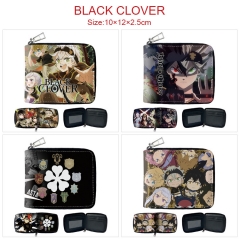 6 Styles Black Clover Cartoon Zipper Purse Anime Short Wallet