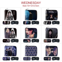 9 Styles Wednesday Addams Cartoon Zipper Purse Anime Short Wallet