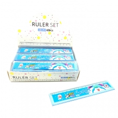 60个一盒 比卡丘pokemon卡通波浪15cm直尺学生儿童文具套装尺子礼品物外贸