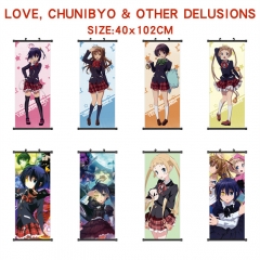 8 Styles 40*102CM Cyuunibyou Demo Koigashitai Wall Scroll Cartoon Pattern Decoration Anime Wallscroll