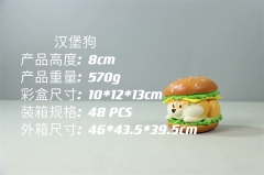 潮玩可爱 汉堡狗 手办 车载摆件