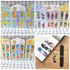 6PCS/SET 10 Styles Pokemon Demon Slayer Naruto Cartoon Pattern Anime Magnetic Bookmarks