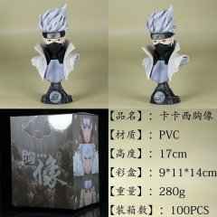 火影忍者卡卡西 半身胸像，盒装手办高17cm，重量280g，一箱100个