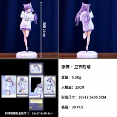 原神·卫衣刻晴 重量：0.3kg 人物高：约25CM 彩盒尺寸：20X17.5X30.5CM 装箱30PCS1