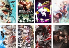 3 Styles 8pcs/set 42*29CM Attack on Titan/Shingeki No Kyojin Cartoon Anime Paper Poster