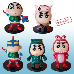 5PCS/SET 7-8CM Crayon Shin-chan Anime PVC Figure