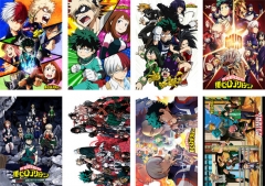 2 Styles 8PCS/SET 42*29CM My Hero Academia Cartoon Anime Paper Poster