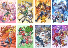 8PCS/SET 42*29CM Digital Monster Cartoon Anime Paper Poster