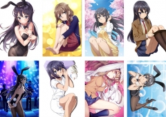 8PCS/SET 42*29CM Seishun Buta Yarou Series Sakurajima Mai Cartoon Anime Paper Poster