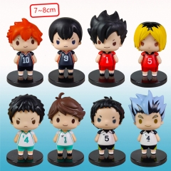 8PCS/SET 7~8CM Cute Versions Haikyuu Anime PVC Figure Set