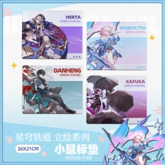 21*26CM 4 Styles Honkai: Star Rail Cartoon Anime Mouse Pad