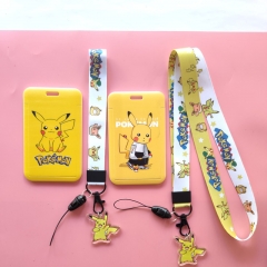 18 Styles Pokemon Pattern Anime Card Holder Bag With Lanyard