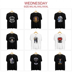 9 Styles 2 Color Wednesday Addams Cartoon Anime T-shirt