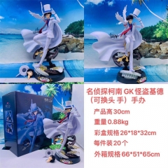 柯南GK火凤凰怪盗基德黑羽快斗双头雕动漫手办模型摆件可换头手高30cm重量0.88kg彩盒规格26X18X32cm装箱数量20个一箱外箱规格66X51X65cm