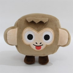 (14*14*15CM脸19CM) Pet Simulator X Monkey Plush毛绒玩具游戏周边方块猴子公仔