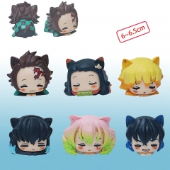 6款鬼灭之刃猫耳趴姿睡眠公仔一套