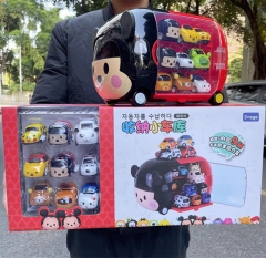 儿童卡通汽车车库收纳箱男孩子玩具迷你Q版回力合金车模