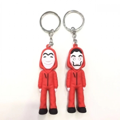 2 Styles La Casa de Papel Anime PVC Figure Keychain