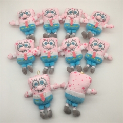 10PCS/SET 14CM SpongeBob SquarePants Cute Cartoon Anime Plush Toy Doll Pendant