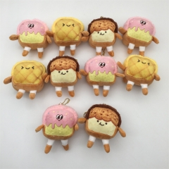10PCS/SET 9CM Toast Bread Cute Anime Plush Toy Pendant