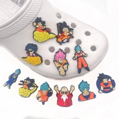 11PCS/SET Dragon Ball Z DIY Slippers Decoration PVC Cartoon Shoe Charms Buckle Accessories