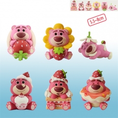 6PCS/SET 7-8CM Lotso Lots-o'-Huggin' Bear Anime PVC Figure