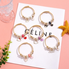 14 Styles Sanrio Kuromi Cinnamoroll Lilo & Stitch Cartoon Pattern Anime Stainless Steel Bracelet