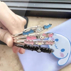 4 Styles Sanrio Kuromi Cinnamoroll Cartoon Pattern Anime Alloy Bracelet