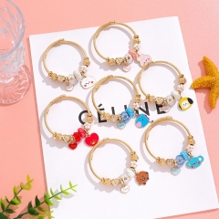 14 Styles K-POP BTS Bulletproof Boy Scouts Cartoon Pattern Anime Stainless Steel Bracelet