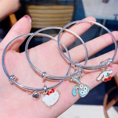 23 Styles Sanrio Kuromi Cinnamoroll Cartoon Pattern Anime Alloy Bracelet
