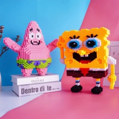 2 Styles SpongeBob SquarePants ABS Material Anime Miniature Building Blocks