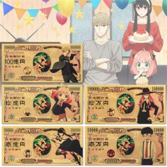 间谍过家家周边纪念钞 塑料金箔钞日本漫画塑料币