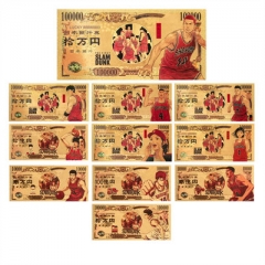 款塑料金箔钞11款日本漫画灌篮高手纪念钞塑料币收藏