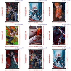 60*90CM 7 Styles Chainsaw Man Wallscrolls Waterproof Cartoon Anime Wall Scroll