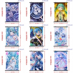 60*90CM 9 Styles Hatsune Miku Wallscrolls Waterproof Cartoon Anime Wall Scroll