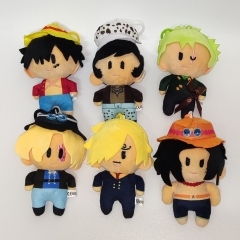 6Pcs/Set 14CM One Piece Cos Cat Cartoon Anime Plush Toy Pendant