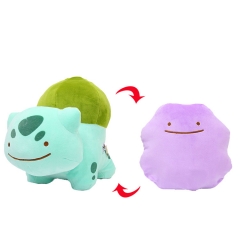 28CM Pokemon Bulbasaur Double Sided Flip Reversible Anime Plush Pillow Toy