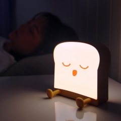 （带电）吐司面包小夜灯带手机支单双面发光定时调光灯儿童卧室起夜伴睡灯