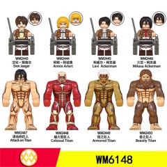 8 Styles 4.5CM Attack on Titan/Shingeki No Kyojin Cartoon Anime Miniature Building Blocks (Opp Bag)