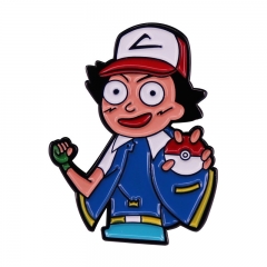神奇宝贝周边徽章带棒球帽的卡通男孩徽章