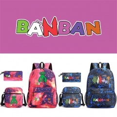 Garten of Banban 三件套外贸书包休闲帆布双肩包男女学生背包印花
