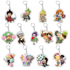 13 Styles One Piece Cartoon Acrylic Anime Keychain