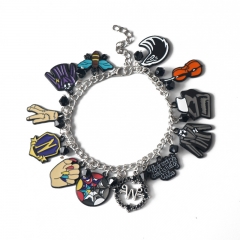 Wednesday Addams Cartoon Alloy Wristband Anime Bracelet