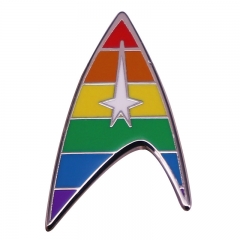星际迷航彩虹胸针LGBTQ金属珐琅徽章时尚翻领别针珠宝配饰礼物