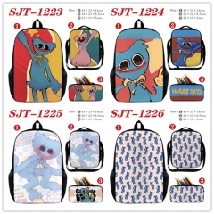 4 Styles 3PCS/SET Poppy Playtime Cartoon Canvas Anime Lunch Bag+Pencil Box+Backpack Bag Set