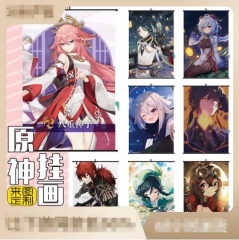 动漫挂画原神80-119胡桃可莉八重神子雷电将军钟离魈