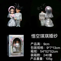 七龙珠悟空琪琪婚纱结婚手办高9cm重量105g包装规格9X7X13cm装箱数量240套箱规54X52X52cm