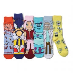 6 Styles Stephen King's It Sonic the Hedgehog Naruto Unisex Free Size Anime Long Socks
