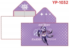 Genshin Impact Cartoon Bath Towel Anime Hooded Cloak